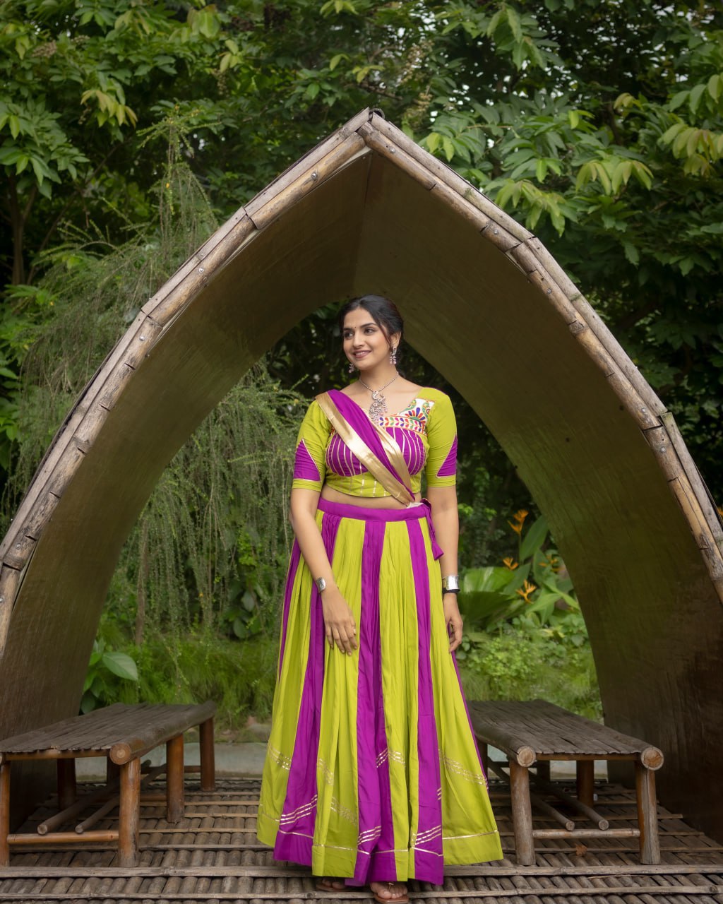 Dual Tone Embellished Work Lehenga