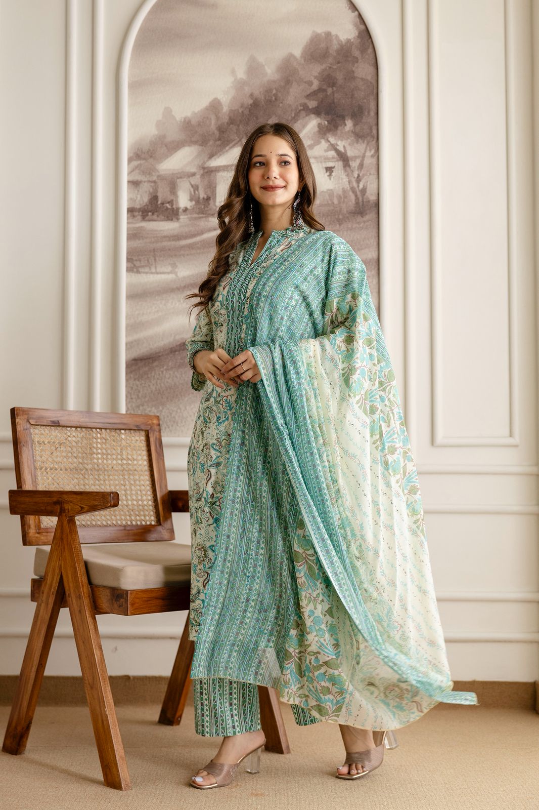 Beautiful Heavy Jaipuri Printed Cotton Fabric TOP BOTTOM DUPATTA