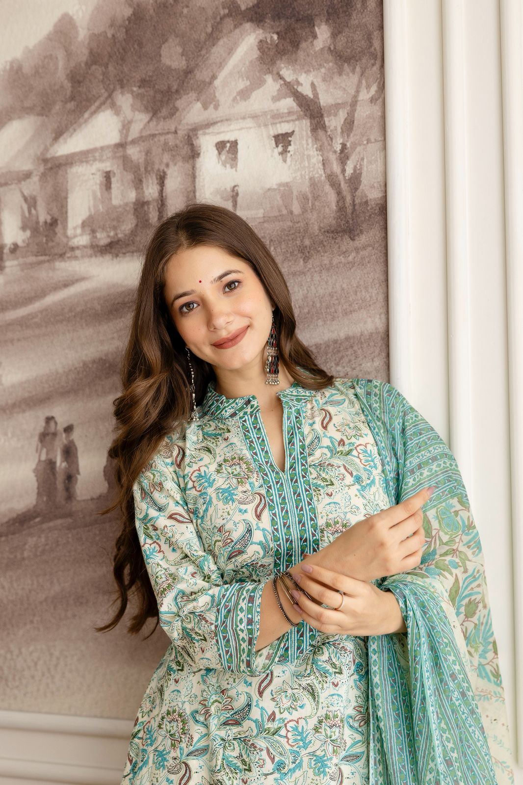 Beautiful Heavy Jaipuri Printed Cotton Fabric TOP BOTTOM DUPATTA