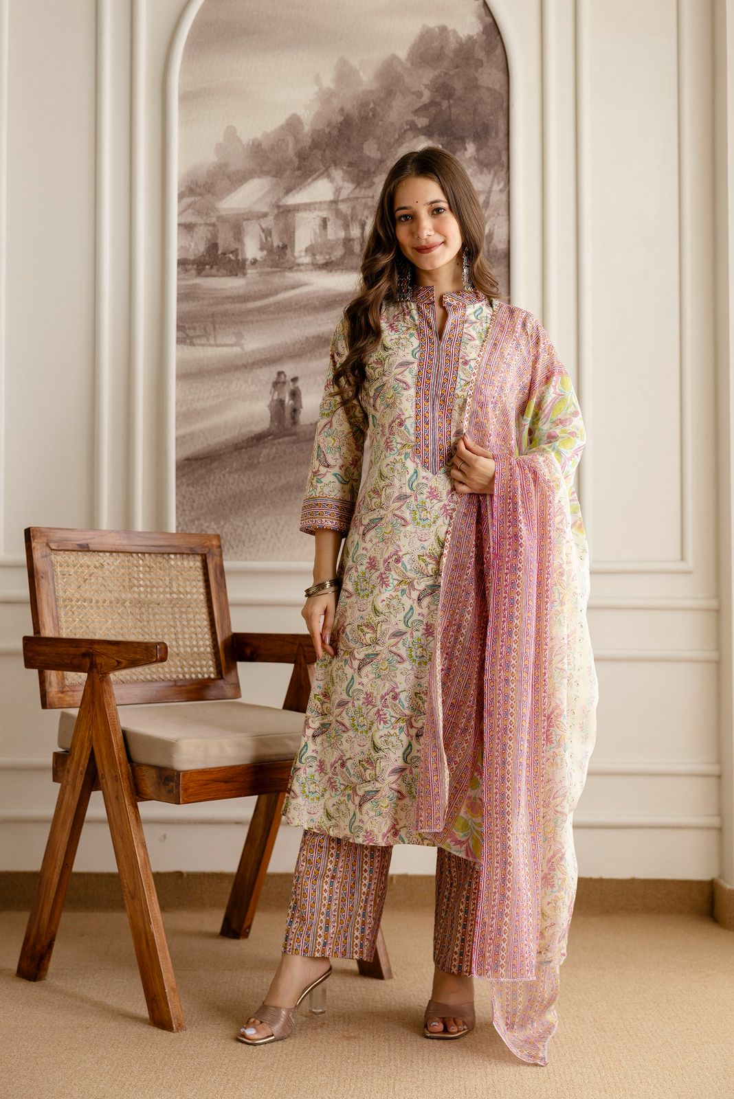 Beautiful Heavy Jaipuri Printed Cotton Fabric TOP BOTTOM DUPATTA
