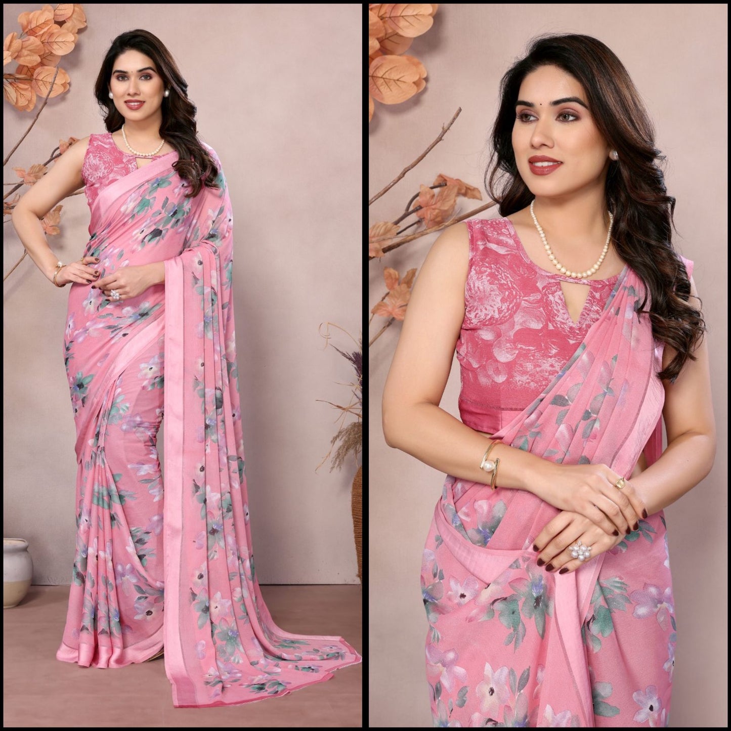 SATIN FABRIC SAREE