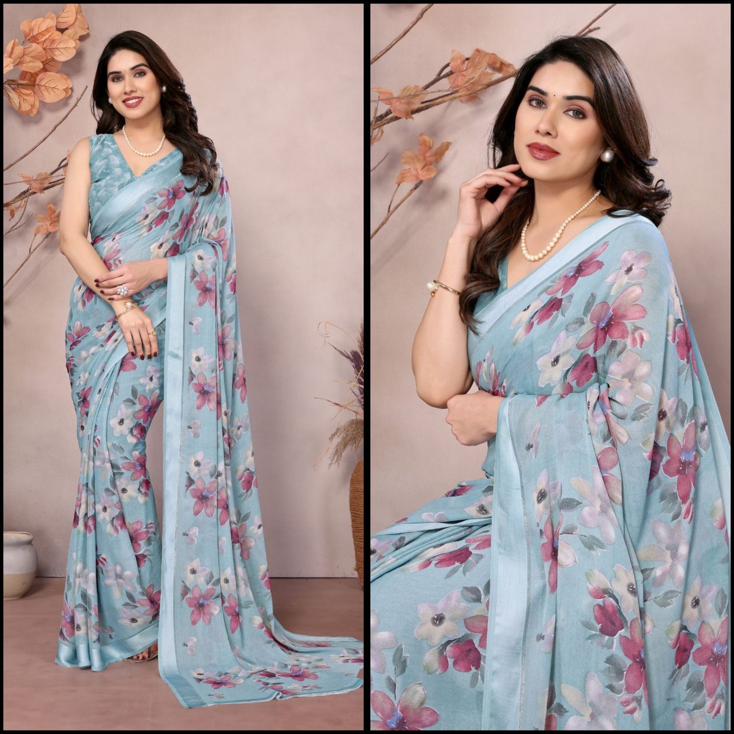 SATIN FABRIC SAREE