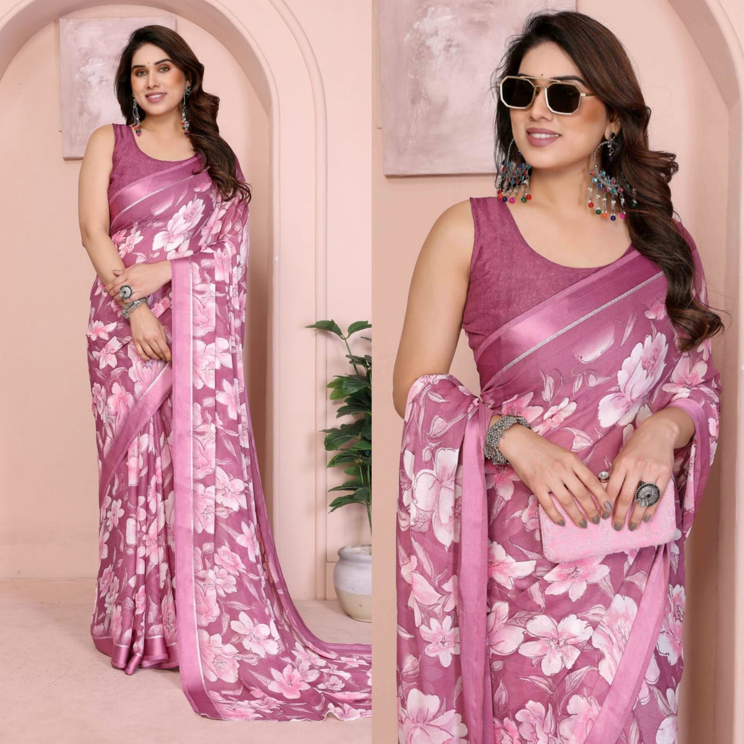 SATIN FABRIC SAREE