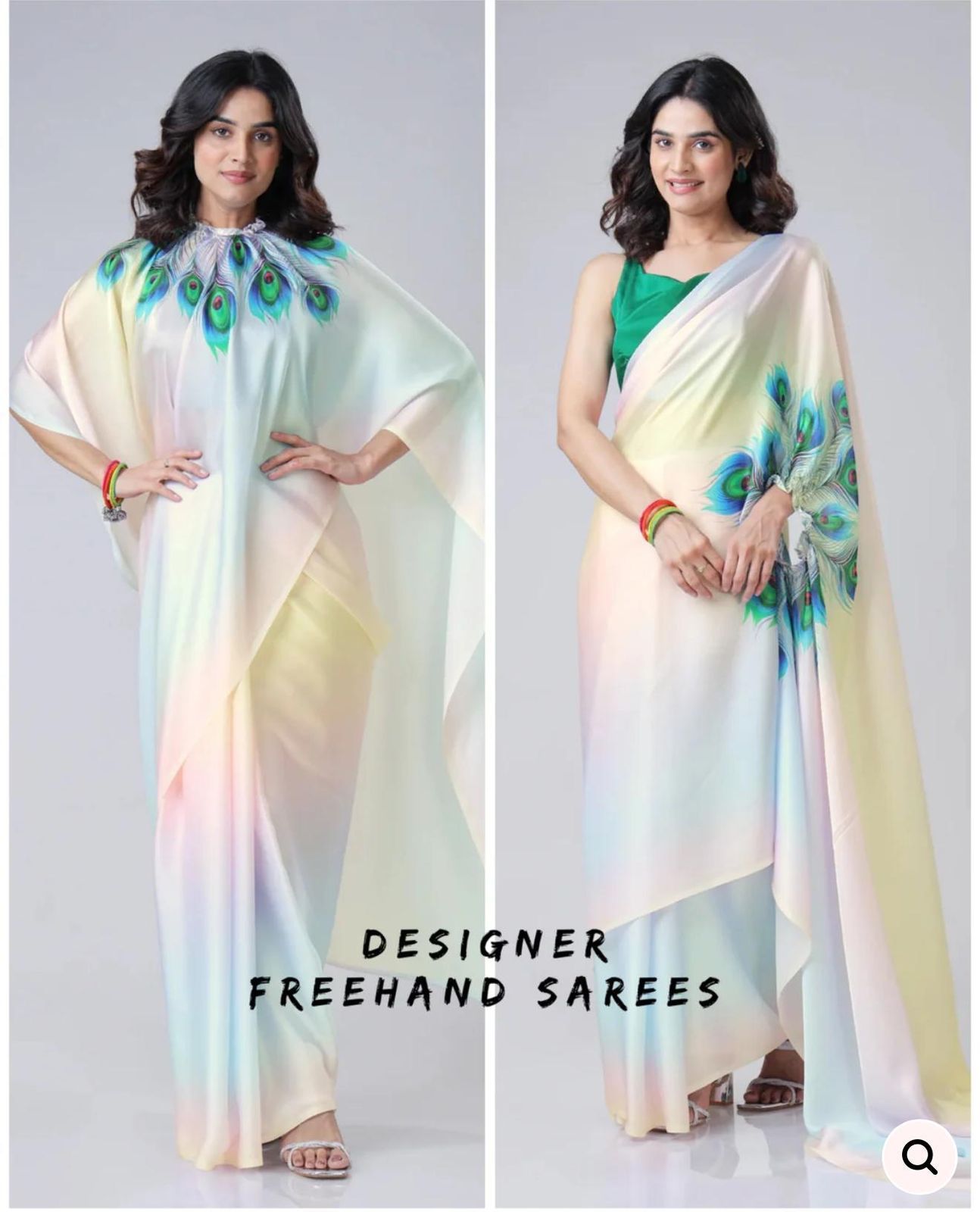 READY WEAR FREE HAND CREPE SILK SAREE