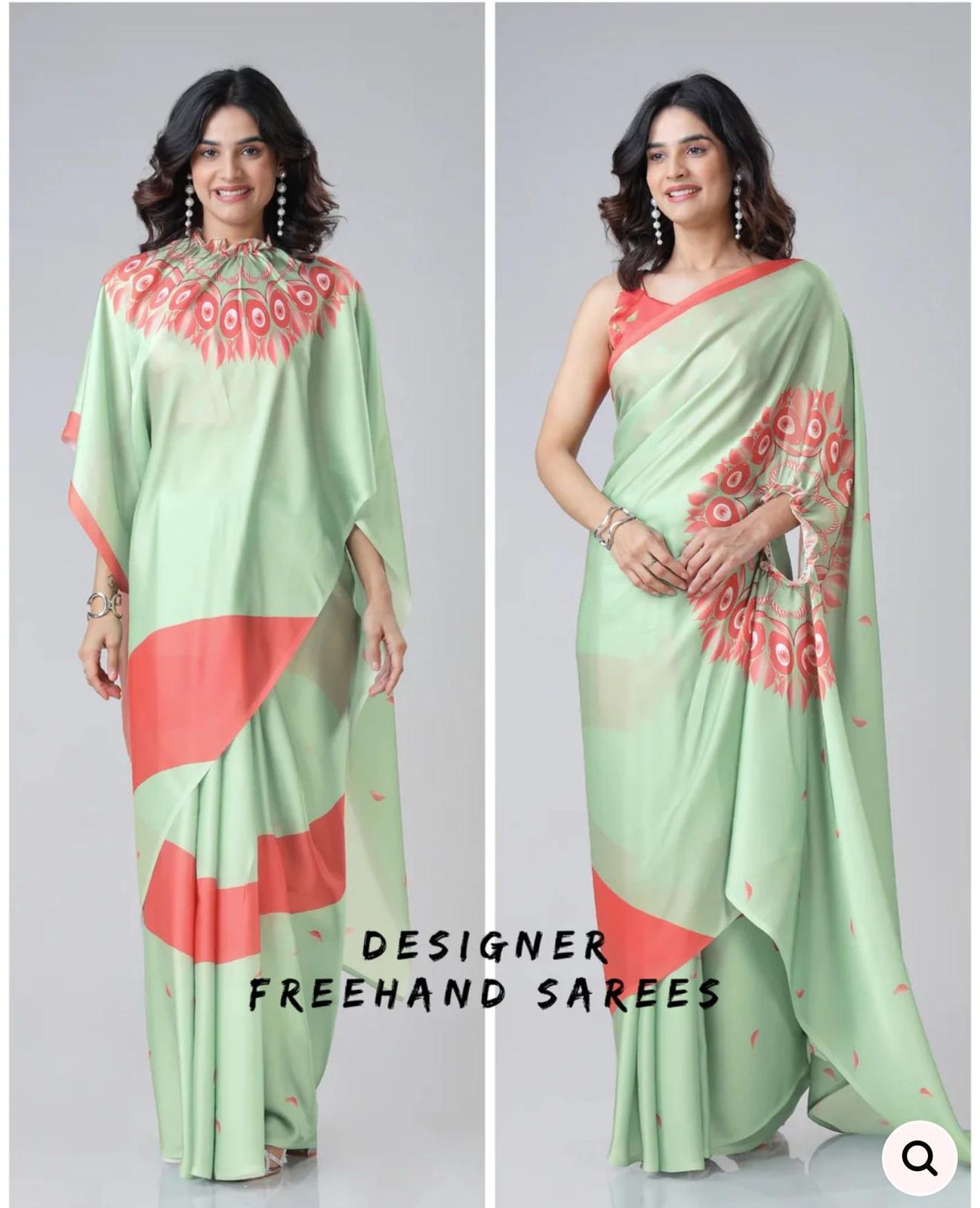 READY WEAR FREE HAND CREPE SILK SAREE