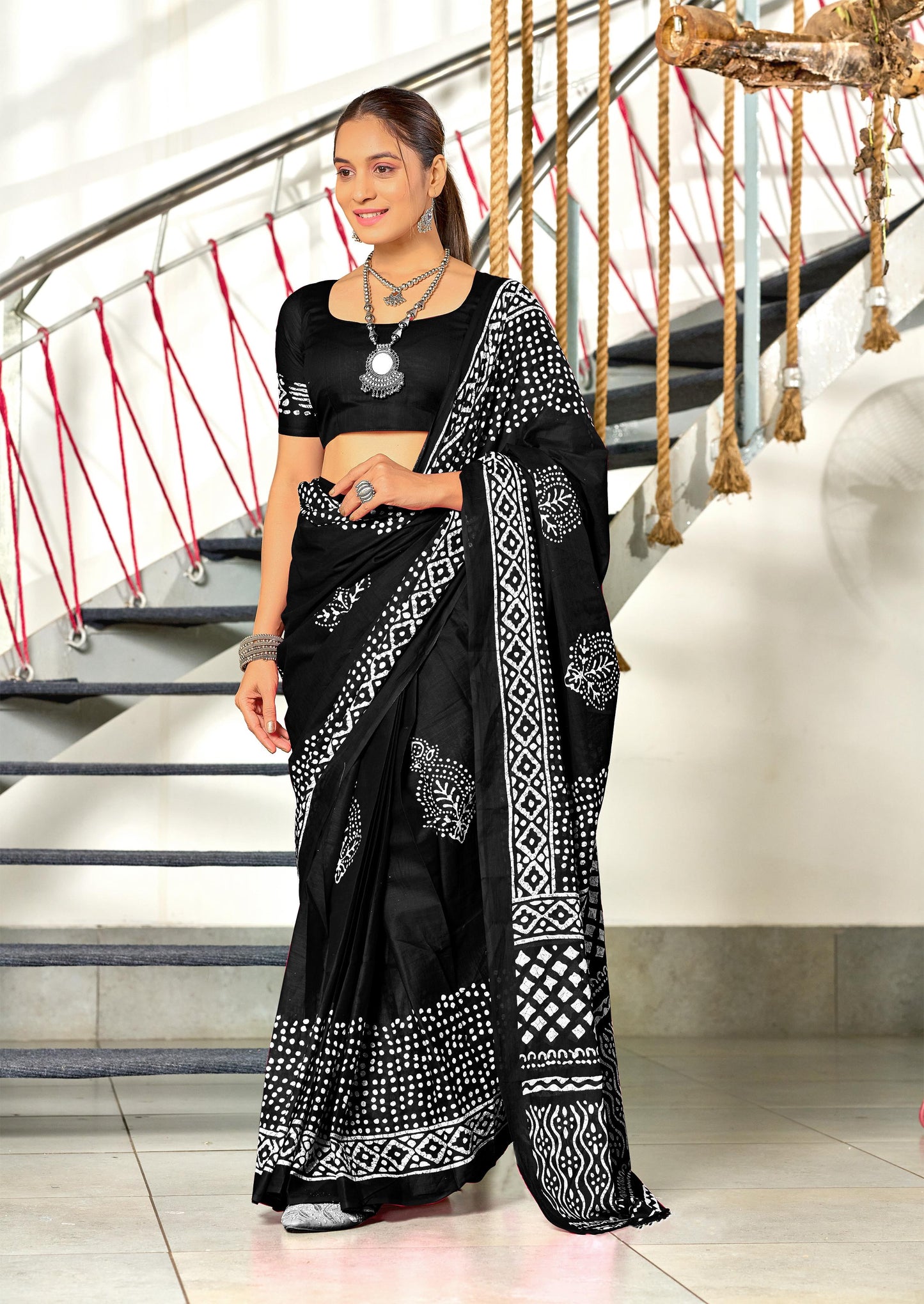 PRINT MULMUL COTTON SAREES