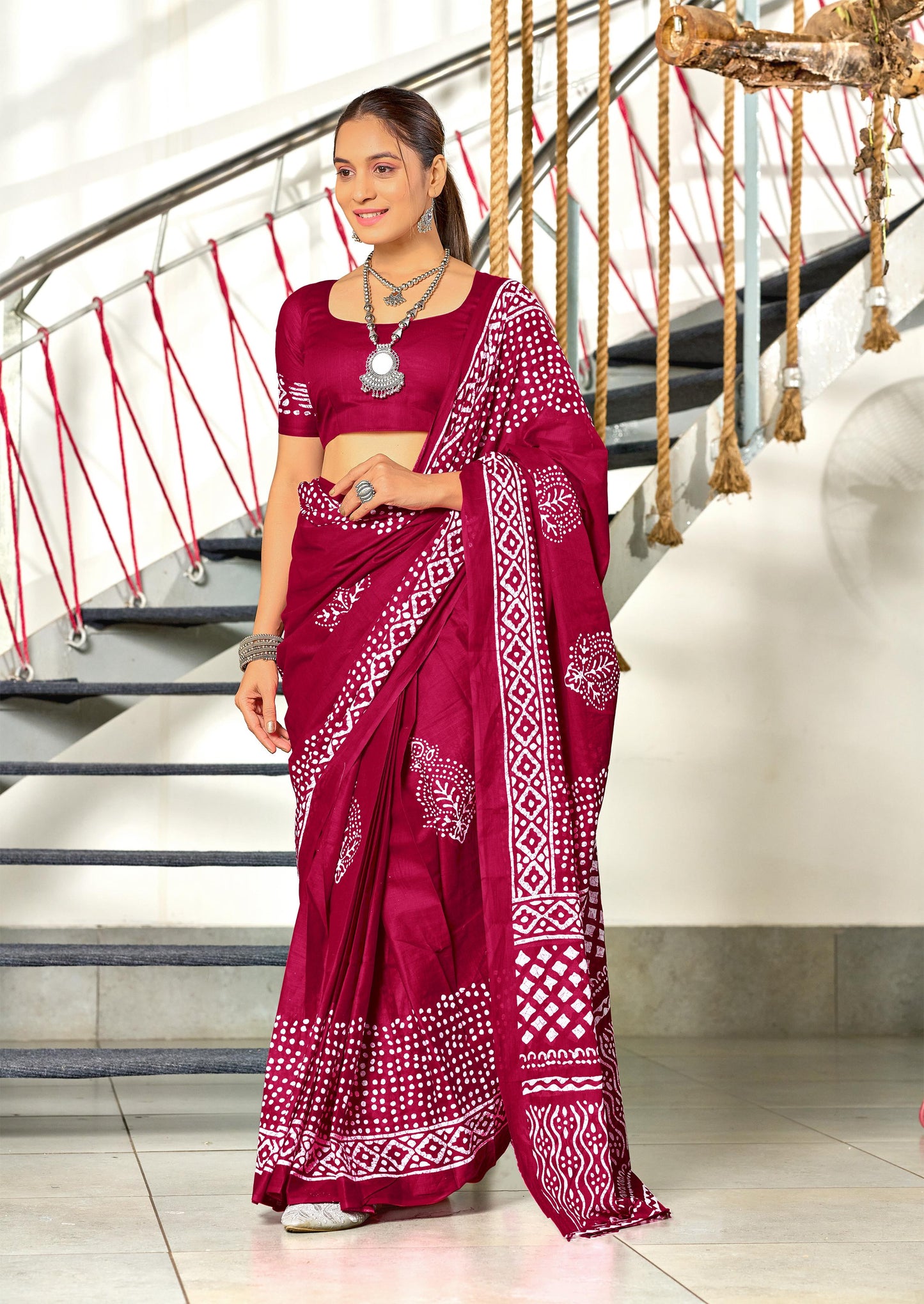 PRINT MULMUL COTTON SAREES
