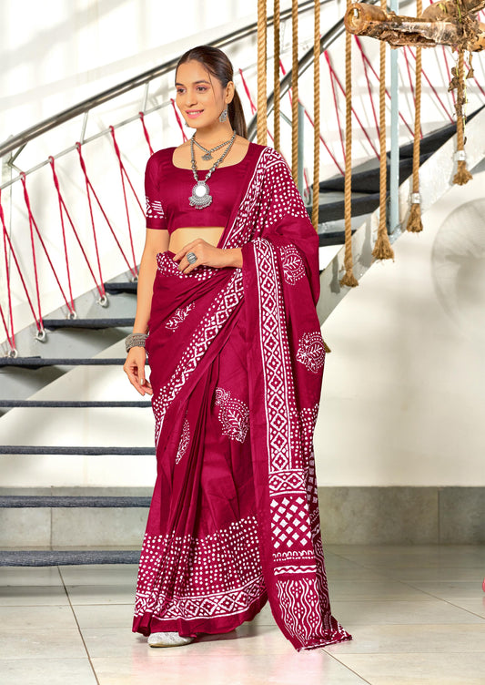 PRINT MULMUL COTTON SAREES