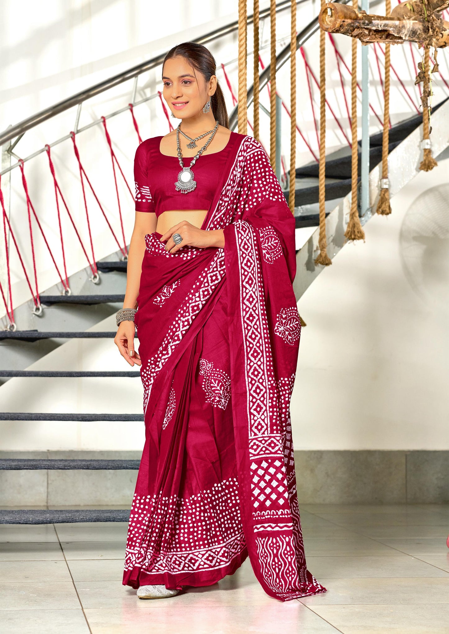 PRINT MULMUL COTTON SAREES