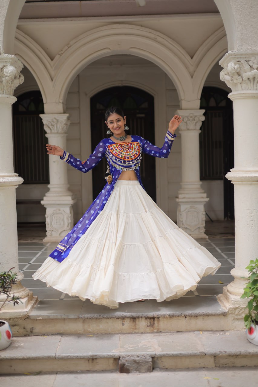 Navratri Special Bandhani Print work with kutchi patchework Kurti