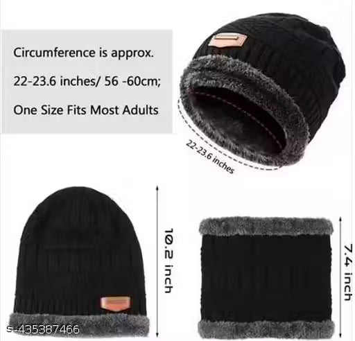 WINTER SCARF AND CAP | Ultra Soft Unisex Woolen Cap Plus Muffler Scarf Set for Men Women Girl & Boy
