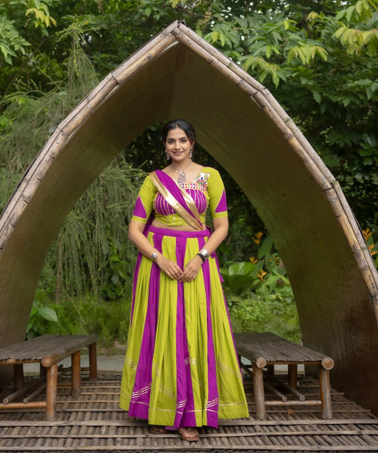 Dual Tone Embellished Work Lehenga