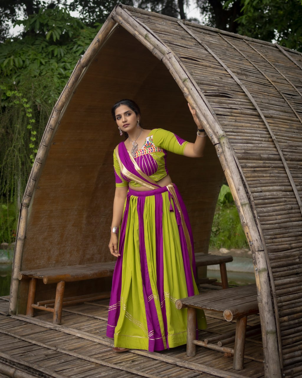 Dual Tone Embellished Work Lehenga