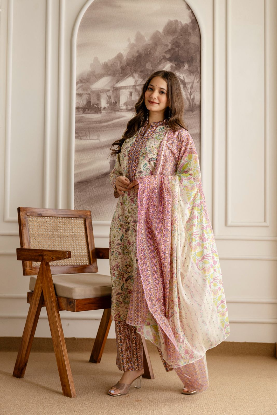 Beautiful Heavy Jaipuri  Printed Cotton Fabric TOP BOTTOM DUPATTA