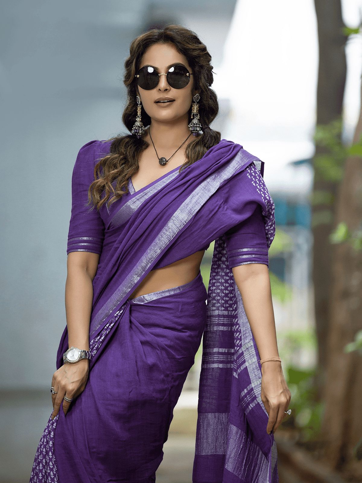 SOFT LINEN PRINTED SAREE