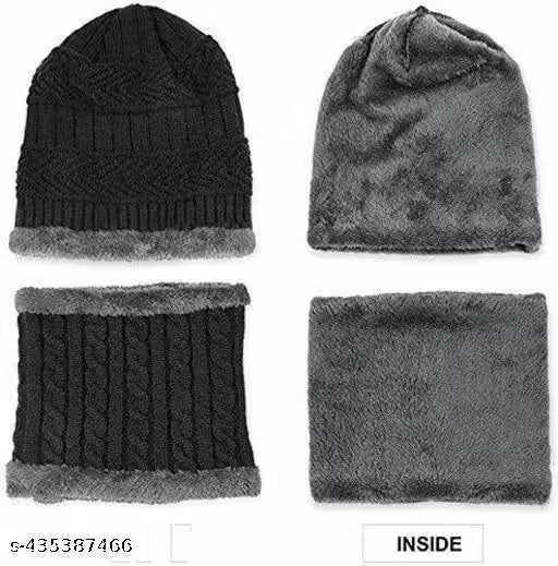 WINTER SCARF AND CAP | Ultra Soft Unisex Woolen Cap Plus Muffler Scarf Set for Men Women Girl & Boy